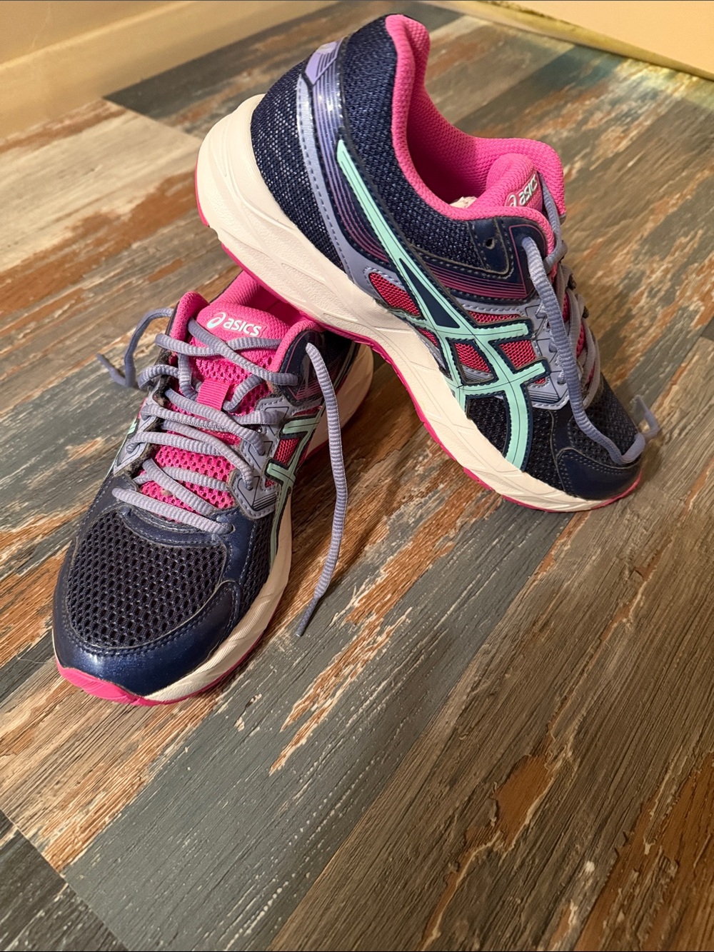 Asics NWOT Gel Contend 3 Navy, Pink, & Mint Women's Athletic Sneakers